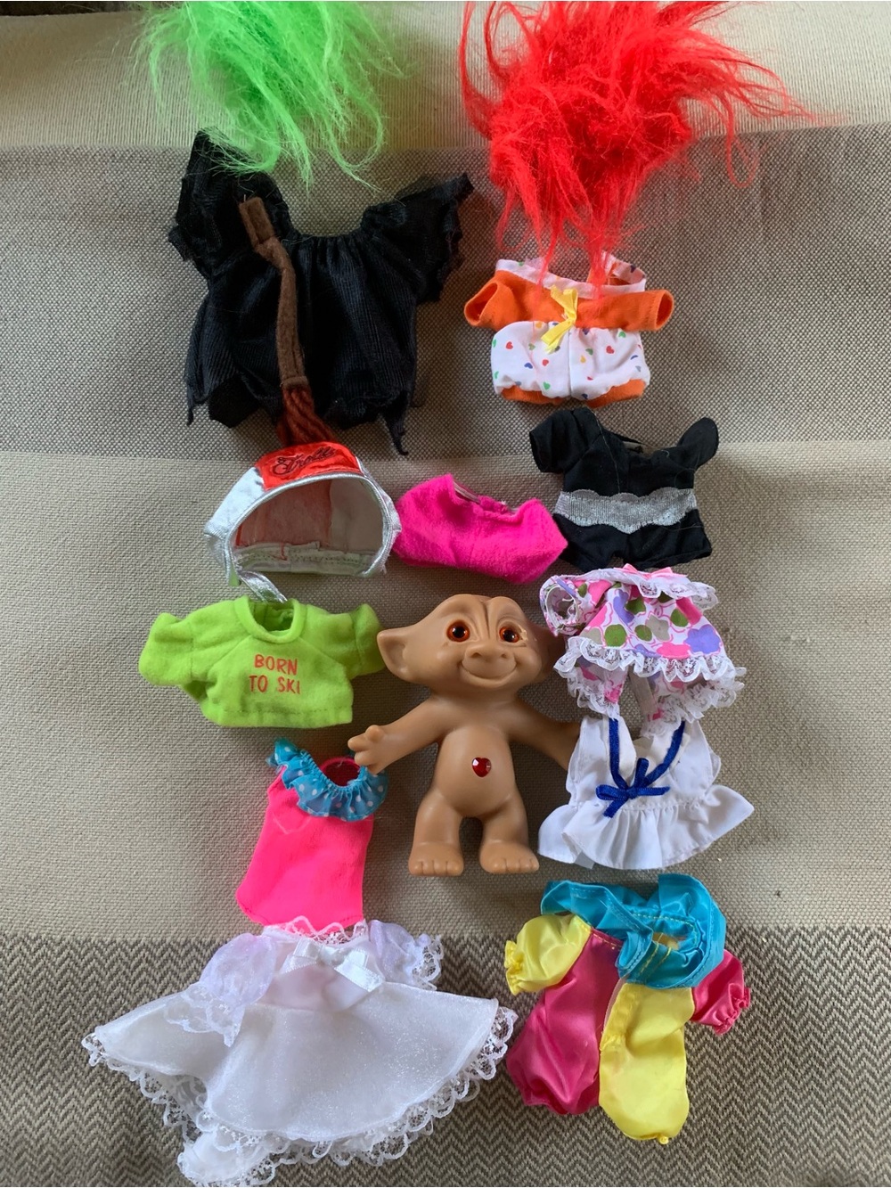 Vintage Ace  Troll Doll Heart Gem Belly With Several Outfits and Wigs